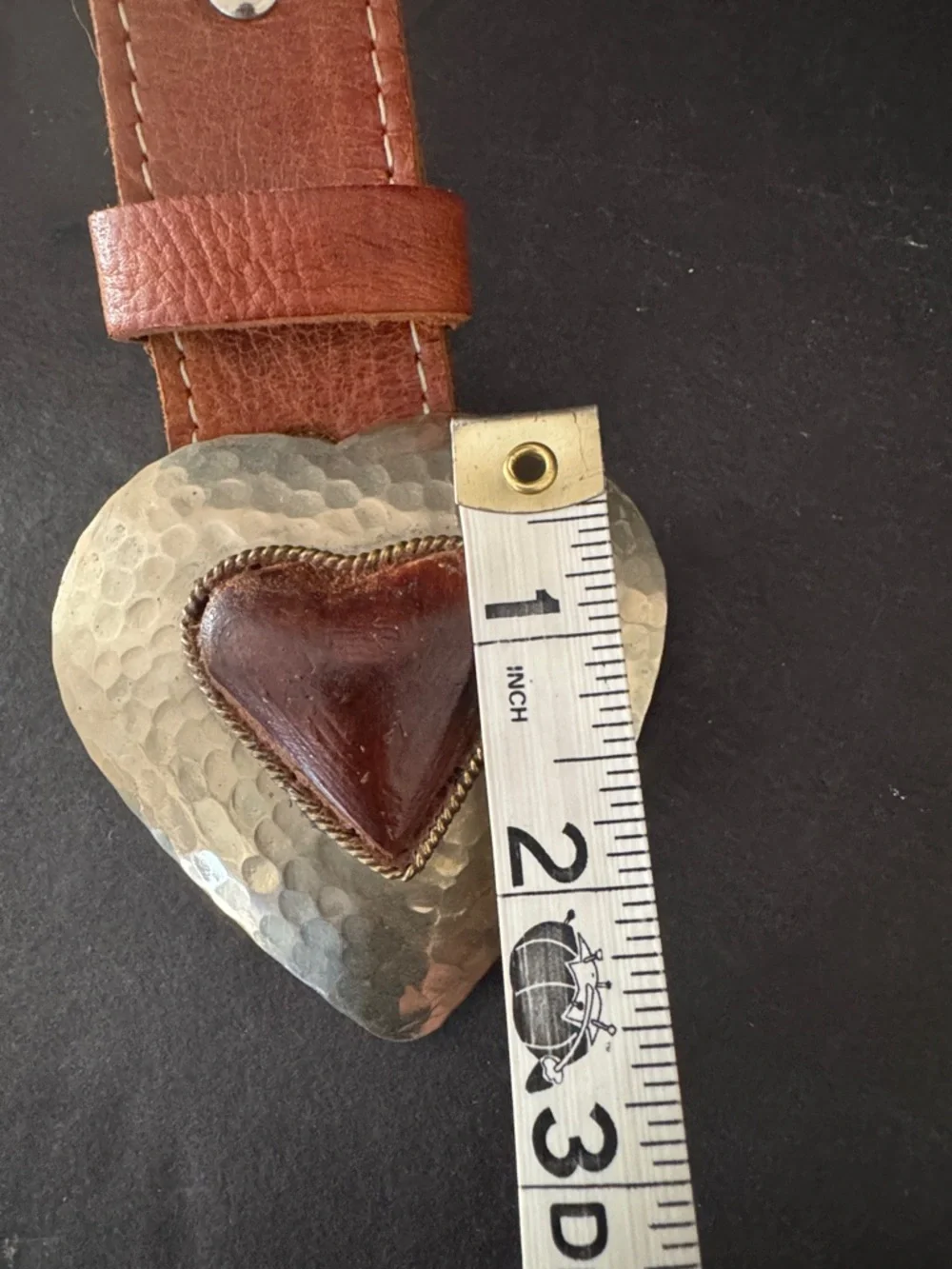 Chico’s Leather Studded Belt with Heart Buckle - Picture 6 of 16